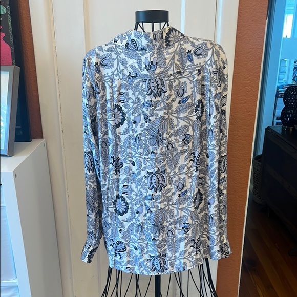 Gold Hawk PAISLEY Button Blouse-Size L - Picture 6 of 6